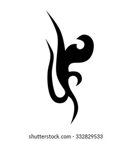 Tattoo tribal vector design sketch. Single sleeve art pattern arm. Simple logo. Designer isolated abstract element for arm, leg, shoulder men and women on white background.
