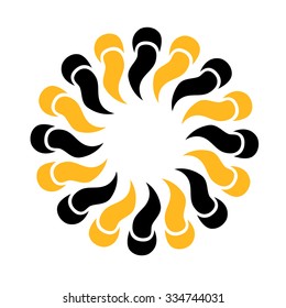Tattoo tribal vector design sketch. Single circle colored art pattern. Simple logo. Designer isolated abstract element for arm, leg, shoulder men and women on white background.