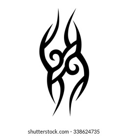 Tattoo tribal vector design sketch. Single sleeve art pattern arm. Simple logo. Designer isolated abstract element for arm, leg, shoulder men and women on white background.