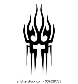 Tattoo tribal vector design sketch. Single sleeve art pattern arm. Simple logo. Designer isolated abstract element for arm, leg, shoulder men and women on white background.