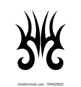 Tattoo tribal vector design sketch. Single sleeve art pattern arm. Simple logo. Designer isolated abstract element for arm, leg, shoulder men and women on white background.