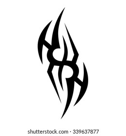 Tattoo tribal vector design sketch. Single sleeve art pattern arm. Simple logo. Designer isolated abstract element for arm, leg, shoulder men and women on white background.