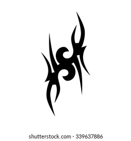 Tattoo tribal vector design sketch. Single sleeve art pattern arm. Simple logo. Designer isolated abstract element for arm, leg, shoulder men and women on white background.