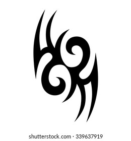 Boceto de diseño de Vector tribal de tatuaje. Brazo de patrón de arte de una sola manga. Logotipo simple. Elemento abstracto aislado del diseñador para el brazo, la pierna, el hombro, los hombres y las mujeres en el fondo blanco.