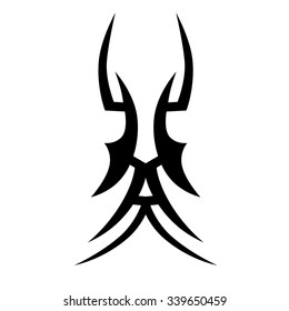 Tattoo tribal vector design sketch. Single sleeve art pattern arm. Simple logo. Designer isolated abstract element for arm, leg, shoulder men and women on white background.