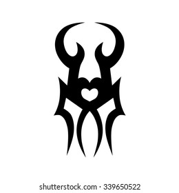 Tattoo tribal vector design sketch. Single sleeve art pattern arm. Simple logo. Designer isolated abstract element for arm, leg, shoulder men and women on white background.