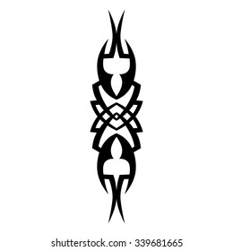 Tattoo tribal vector design sketch. Single sleeve art pattern arm. Simple logo. Designer isolated abstract element for arm, leg, shoulder men and women on white background.