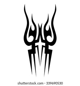 Tattoo tribal vector design sketch. Single sleeve art pattern arm. Simple logo. Designer isolated abstract element for arm, leg, shoulder men and women on white background.