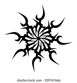 Tattoo tribal vector design sketch. Simple circle art  logo ornament. Designer isolated abstract element for arm, leg, shoulder men and women on white background.