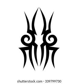 Tattoo tribal vector design sketch. Single sleeve art pattern arm. Simple logo. Designer isolated abstract element for arm, leg, shoulder men and women on white background. 
