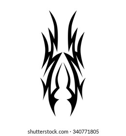 Tattoo tribal vector design sketch. Single sleeve art pattern arm. Simple logo. Designer isolated abstract element for arm, leg, shoulder men and women on white background. 