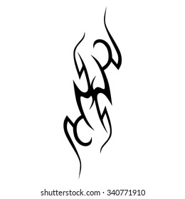 Tattoo tribal vector design sketch. Single sleeve art pattern arm. Simple logo. Designer isolated abstract element for arm, leg, shoulder men and women on white background. 