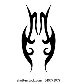 Tattoo tribal vector design sketch. Single sleeve art pattern arm. Simple logo. Designer isolated abstract element for arm, leg, shoulder men and women on white background. 