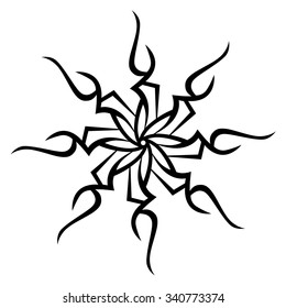 Tattoo tribal vector design sketch. Simple circle art  logo ornament. Designer isolated abstract element for arm, leg, shoulder men and women on white background.