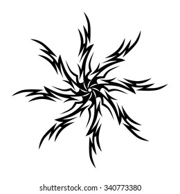 Tattoo tribal vector design sketch. Simple circle art  logo ornament. Designer isolated abstract element for arm, leg, shoulder men and women on white background.