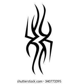 Tattoo tribal vector design sketch. Single sleeve art pattern arm. Simple logo. Designer isolated abstract element for arm, leg, shoulder men and women on white background.
