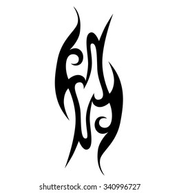 Tattoo tribal vector design sketch. Single sleeve art pattern arm. Simple logo. Designer isolated abstract element for arm, leg, shoulder men and women on white background.