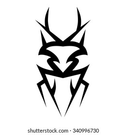 Tattoo tribal vector design sketch. Single sleeve art pattern arm. Simple logo. Designer isolated abstract element for arm, leg, shoulder men and women on white background.
