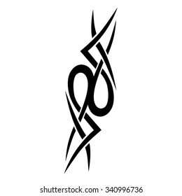 Tattoo tribal vector design sketch. Single sleeve art pattern arm. Simple logo. Designer isolated abstract element for arm, leg, shoulder men and women on white background.