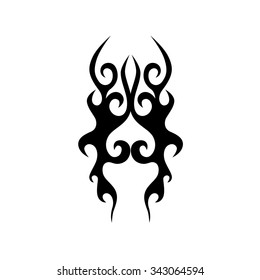 Tattoo tribal vector design sketch. Single sleeve art pattern arm. Simple logo. Designer isolated abstract element for arm, leg, shoulder men and women on white background.