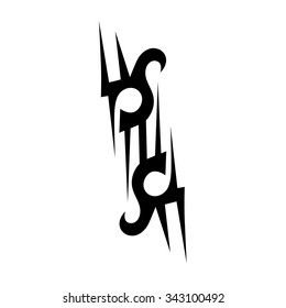 Tattoo tribal vector design sketch. Single sleeve art pattern arm. Simple logo. Designer isolated abstract element for arm, leg, shoulder men and women on white background.