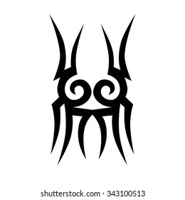 Tattoo tribal vector design sketch. Single sleeve art pattern arm. Simple logo. Designer isolated abstract element for arm, leg, shoulder men and women on white background.