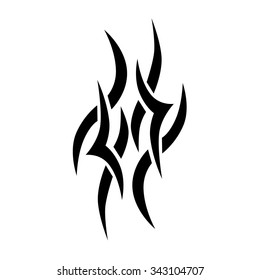 Tattoo tribal vector design sketch. Single sleeve art pattern arm. Simple logo. Designer isolated abstract element for arm, leg, shoulder men and women on white background.