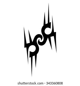 Tattoo tribal vector design sketch. Single sleeve art pattern arm. Simple logo. Designer isolated abstract element for arm, leg, shoulder men and women on white background.
