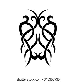 Tattoo tribal vector design sketch. Single sleeve art pattern arm. Simple logo. Designer isolated abstract element for arm, leg, shoulder men and women on white background.