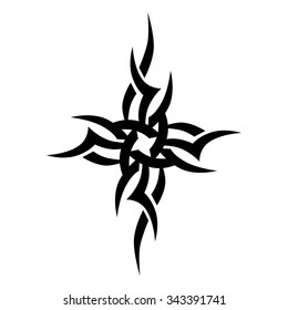 Tattoo tribal vector design sketch. Single sleeve art pattern arm. Simple logo. Designer isolated abstract element for arm, leg, shoulder men and women on white background.
