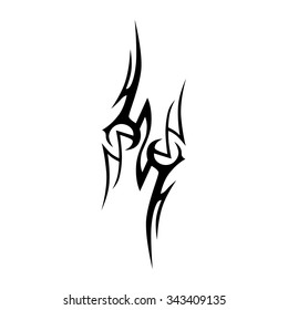 Tattoo tribal vector design sketch. Single sleeve art pattern arm. Simple logo. Designer isolated abstract element for arm, leg, shoulder men and women on white background.