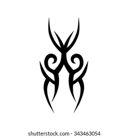 Tattoo tribal vector design sketch. Single sleeve art pattern arm. Simple logo. Designer isolated abstract element for arm, leg, shoulder men and women on white background.