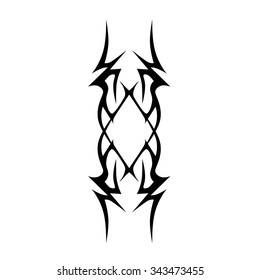 Tattoo tribal vector design sketch. Single sleeve art pattern arm. Simple logo. Designer isolated abstract element for arm, leg, shoulder men and women on white background.