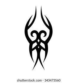 Tattoo tribal vector design sketch. Single sleeve art pattern arm. Simple logo. Designer isolated abstract element for arm, leg, shoulder men and women on white background.