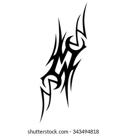 Tattoo tribal vector design sketch. Single sleeve art pattern arm. Simple logo. Designer isolated abstract element for arm, leg, shoulder men and women on white background.