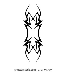 Tattoo tribal vector design sketch. Single sleeve art pattern arm. Simple logo. Designer isolated abstract element for arm, leg, shoulder men and women on white background.