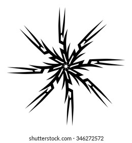 Tattoo tribal vector design sketch. Simple circle art  logo ornament. Designer isolated abstract element for arm, leg, shoulder men and women on white background.