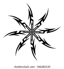 Tattoo tribal vector design sketch. Simple circle art  logo ornament. Designer isolated abstract element for arm, leg, shoulder men and women on white background.