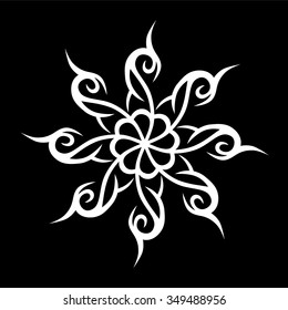 Tattoo tribal vector design sketch. Simple circle art  logo ornament. 