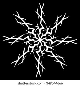 Tattoo tribal vector design sketch. Simple circle art  logo ornament. 