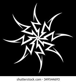 Tattoo tribal vector design sketch. Simple circle art  logo ornament. 
