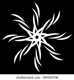 Tattoo tribal vector design sketch. Simple circle art  logo ornament. 
