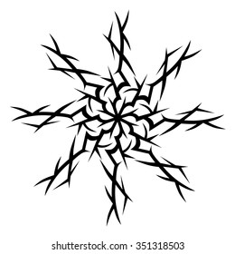 Tattoo tribal vector design sketch. Simple circle art  logo ornament. Designer isolated abstract element for arm, leg, shoulder men and women on white background.