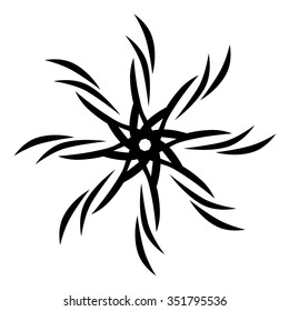 Tattoo tribal vector design sketch. Simple circle art  logo ornament. Designer isolated abstract element for arm, leg, shoulder men and women on white background.