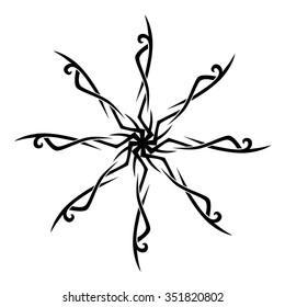 Tattoo tribal vector design sketch. Simple circle art  logo ornament. Designer isolated abstract element for arm, leg, shoulder men and women on white background.