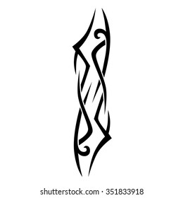 Tattoo tribal vector design sketch. Single sleeve art pattern arm. Simple logo. Designer isolated abstract element for arm, leg, shoulder men and women on white background.  