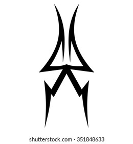 Tattoo tribal vector design sketch. Single sleeve art pattern arm. Simple logo. Designer isolated abstract element for arm, leg, shoulder men and women on white background.  