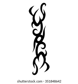 Tattoo tribal vector design sketch. Single sleeve art pattern arm. Simple logo. Designer isolated abstract element for arm, leg, shoulder men and women on white background.  
