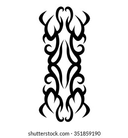Tattoo tribal vector design sketch. Single sleeve art pattern arm. Simple logo. Designer isolated abstract element for arm, leg, shoulder men and women on white background.  