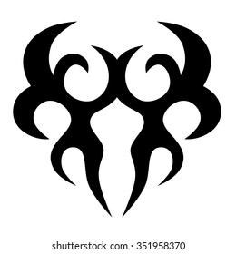 Tattoo tribal vector design sketch. Single sleeve art pattern arm. Simple logo. Designer isolated abstract element for arm, leg, shoulder men and women on white background.  
